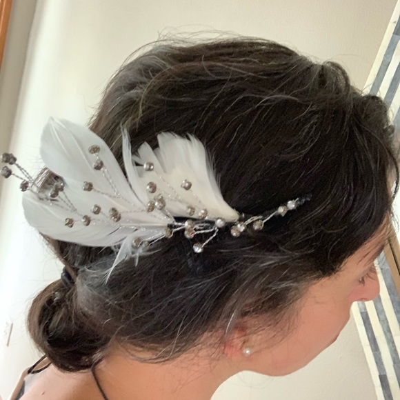 Large bridal hair comb hair jewelry rhinestones - Picture 3 of 7